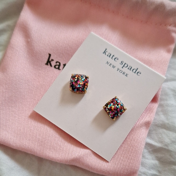 Kate Spade Glittery Earrings - Multicolor Sparkle NWT - Picture 1 of 2